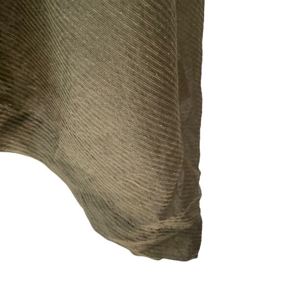 Shack Incorporated Olive Green Stripe Silk Oversized Flowy Blouse One Size Fits - Picture 5 of 6
